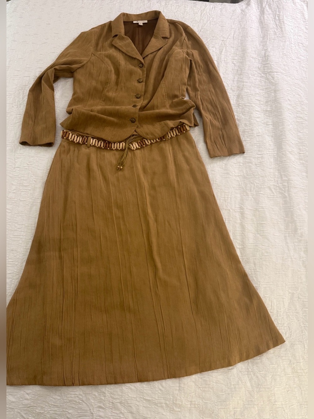 JM Collection A-Line Skirt Jacket Beaded Belt Sz 16 Rodeo Cowgirl Line Dancing